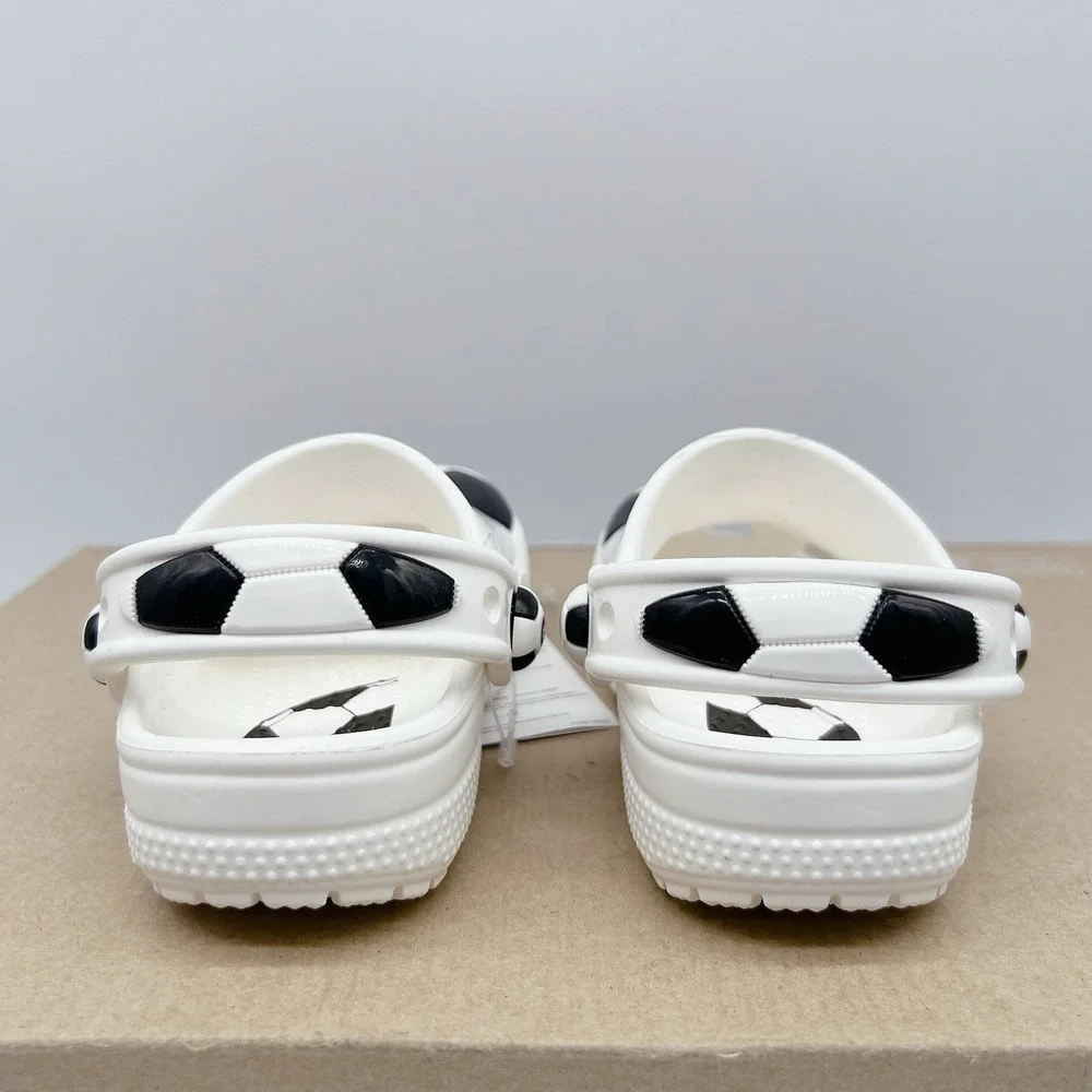 Crocs Classic Sports Kid's Soccer Clogs White Black Size C 7